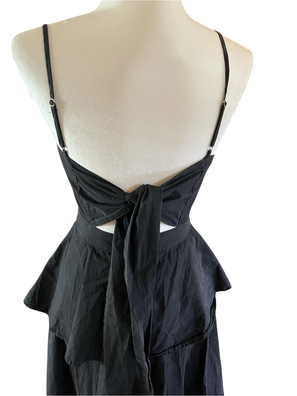 English Factory Poplin High Low Cocktail Dress Black Size XS - Picture 5 of 8
